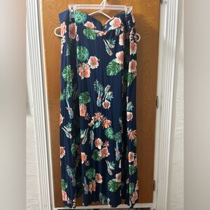 Westport Navy Floral/ Parrot Maxi Skirt